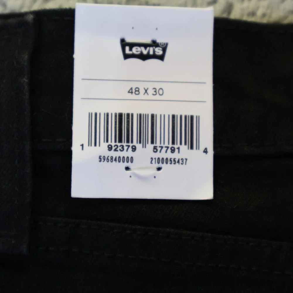 Levis 502 Taper Mens 48x30 Black Flex Stretch Denim Big‎ & Tall Jeans 59684-0000